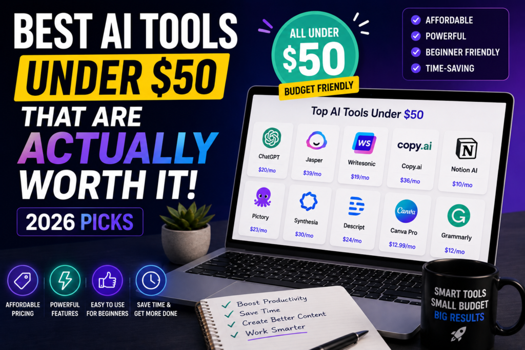 Best AI Tools Under $50 That Are Actually Worth It (2026 Picks)
