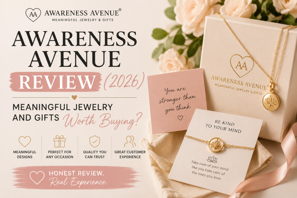 Awareness Avenue meaningful jewelry and gift collection featured in a review discussing quality, design, gifting appeal, and value